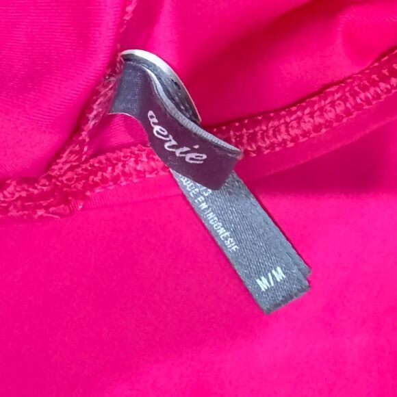 Aerie Convertible Hi Rise Pink Bikini Swimsuit Women’s Medium/34C - Picture 6 of 6